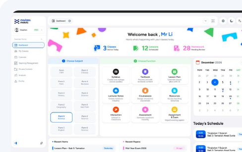 MarianaMatric school dashboard preview from the product brochure
